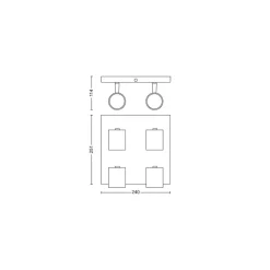 Philips Lighting RUNNER plate/spiral black 4x50W 230V Outlet