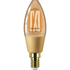 Philips Lighting Smart LED Filament kaarslamp amberkleurig 4,9 W (gelijk aan 25 W) C35 E14 Clearance