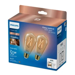 Philips Lighting Smart LED Filamentlamp amberkleurig 7 W (gelijk aan 50 W) ST64 E27 x2 Outlet