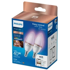 Philips Lighting Smart LED Kaarslamp 4,9 W (gelijk aan 40 W) C37 E14 x2 Clearance