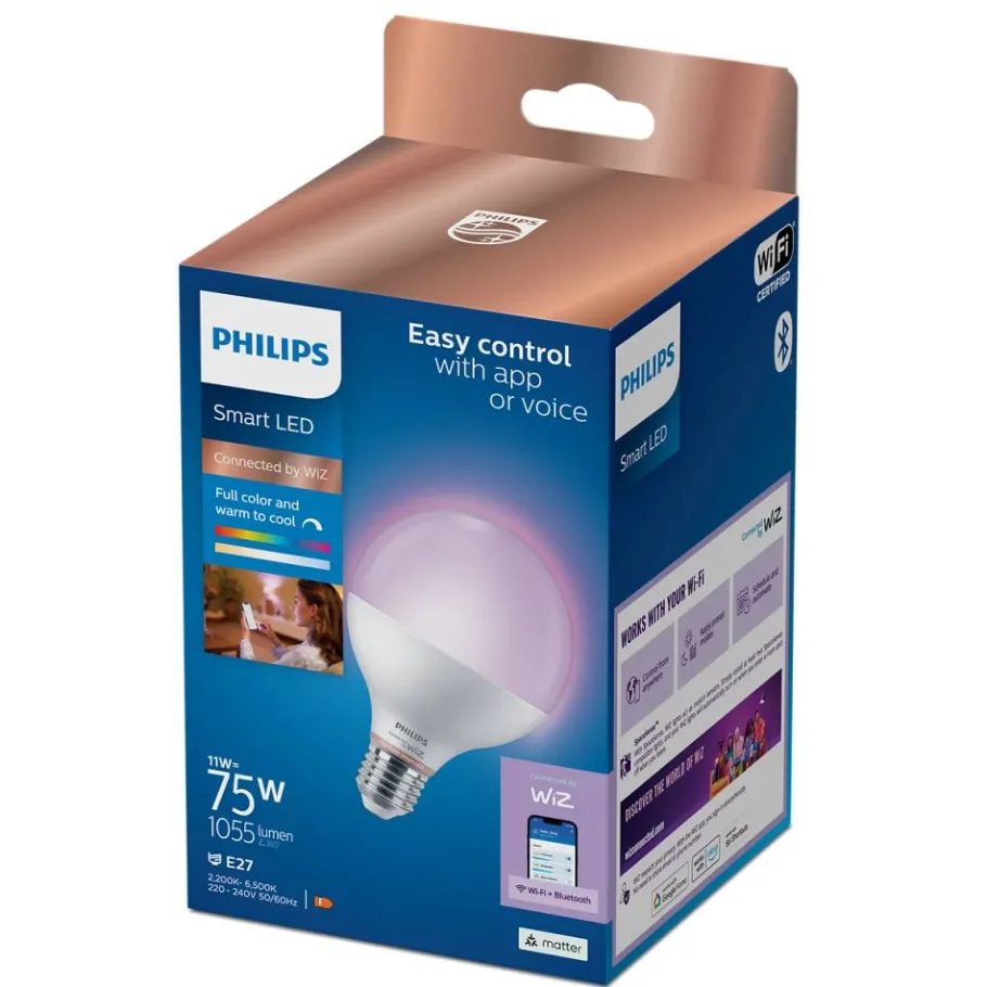 Philips Lighting Smart LED Globe 11 W (gelijk aan 75 W) G95 E27 Hot