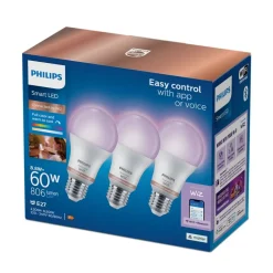 Philips Lighting Smart LED Lamp 60W A60 E27 x3 Sale