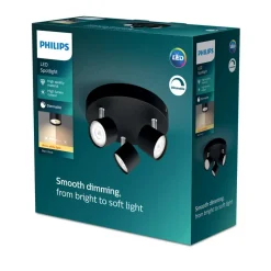 Philips Lighting STAR plate/spiral black 3x4.5W SELV Dim Outlet