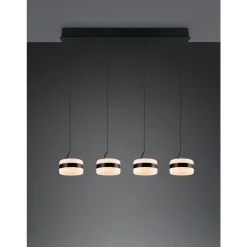 Trio Dios Hanglamp 4xLED 800lm mat zwart (331410432) Hot