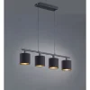 Trio RL TOMMY HANGLAMP 4xE14 ZWART/GOUD New